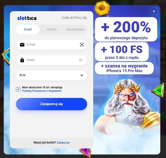 slottica Rejestracja