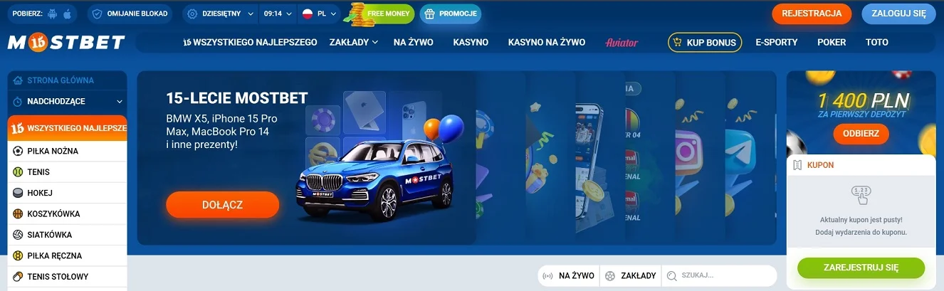mostbet casino strona główna